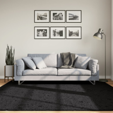 vidaXL fekete hosszú szálú bozontos modern szőnyeg 200 x 200 cm lakástextília