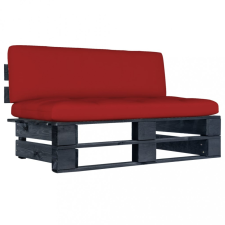 vidaXL fekete impregnált fenyőfa kerti középső raklapkanapé kerti bútor