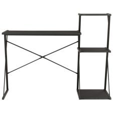 vidaXL fekete íróasztal polccal 116 x 50 x 93 cm (20288) bútor
