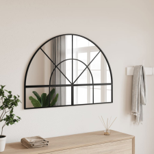 vidaXL fekete ívelt vas fali tükör 100x70 cm bútor