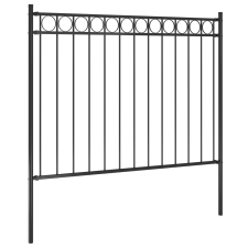 vidaXL fekete kerti acélkerítés 1,7 x 1,2 m (146314) kerti bútor