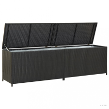 vidaXL fekete kerti polyrattan tárolóláda 200 x 50 x 60 cm kerti tárolás
