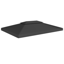 vidaXL fekete kétszintes pavilon-tetőponyva 310 g/m² 4 x 3 m kerti bútor