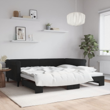 vidaXL fekete kihúzható bársonyheverő 100 x 200 cm ágy és ágykellék