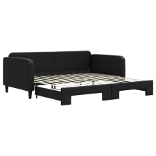 vidaXL fekete kihúzható szövet heverő 100 x 200 cm (3196823) ágy és ágykellék