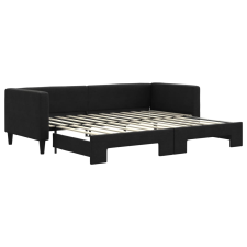 vidaXL fekete kihúzható szövet heverő 80 x 200 cm (3196575) ágy és ágykellék
