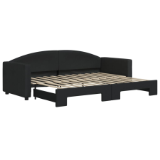 vidaXL fekete kihúzható szövet heverő 80 x 200 cm (3197185) ágy és ágykellék