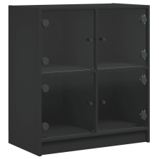 vidaXL fekete kisszekrény üvegajtókkal 68 x 37 x 75,5 cm (836379) bútor