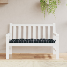 vidaXL Fekete kockás szövet kerti padpárna 120 x 50 x 7 cm (361596) kerti bútor