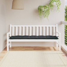 vidaXL fekete kockás szövet padpárna 180 x 50 x 7 cm lakástextília