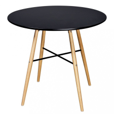 vidaXL Fekete kör alakú MDF étkezőasztal bútor