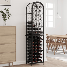 vidaXL fekete kovácsoltvas bortartó 73 palackhoz 45 x 36 x 200 cm0 bútor