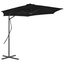 vidaXL fekete kültéri napernyő acélrúddal 300 x 230 cm kerti bútor