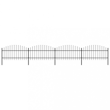 vidaXL Fekete lándzsahegy tetejű acélkerítés (1-1,25) x 6,8 m kerti dekoráció