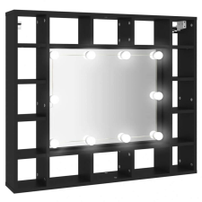 vidaXL fekete LED-es tükrös szekrény 91x15x76,5 cm fürdőszoba bútor
