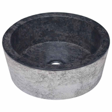 vidaXL fekete márvány mosdókagyló Ø40 x 15 cm (149178) szaniter