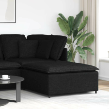 vidaXL fekete moduláris kanapé lábzsámoly modul 100x100x48 cm bútor