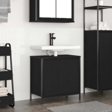 vidaXL Fekete mosdószekrény fiókokkal 60x34,5x60 cm fürdőszoba bútor