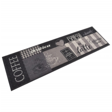 vidaXL fekete mosható coffee feliratos bársony konyhaszőnyeg 45x150 cm lakástextília