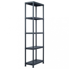 vidaXL Fekete műanyag tároló polc 125 kg 60 x 30 x 180 cm bútor