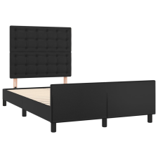 vidaXL fekete műbőr ágykeret fejtámlával 120 x 190 cm (3270560) ágy és ágykellék