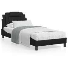 vidaXL fekete műbőr ágykeret fejtámlával 90x190 cm ágy és ágykellék