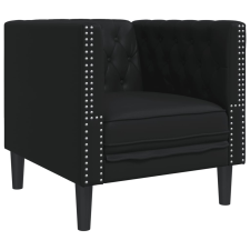 vidaXL fekete műbőr Chesterfield kanapé (372652) bútor