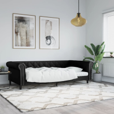 vidaXL fekete műbőr kanapéágy 100 x 200 cm bútor