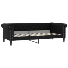 vidaXL fekete műbőr kanapéágy 90 x 190 cm (354234) ágy és ágykellék