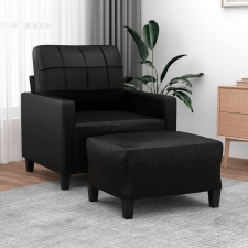 vidaXL fekete műbőr kanapéfotel lábtartóval 60 cm bútor