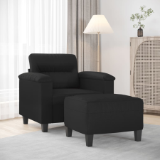 vidaXL fekete műbőr kanapéfotel lábtartóval 60 cm bútor