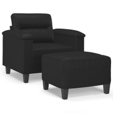 vidaXL fekete műbőr kanapéfotel lábtartóval 60 cm (3201237) bútor