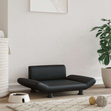vidaXL fekete műbőr kutyaágy 70 x 45 x 28 cm szállítóbox, fekhely kutyáknak