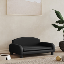 vidaXL fekete műbőr kutyaágy 70 x 45 x 30 cm szállítóbox, fekhely kutyáknak
