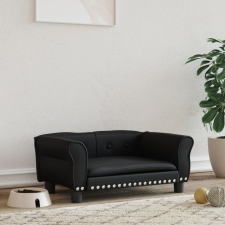 vidaXL fekete műbőr kutyaágy 70 x 45 x 30 cm szállítóbox, fekhely kutyáknak