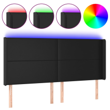 vidaXL fekete műbőr LED-es fejtámla 163x16x118/128 cm (3123864) ágy és ágykellék