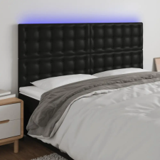 vidaXL fekete műbőr LED-es fejtámla 180x5x118/128 cm ágy és ágykellék