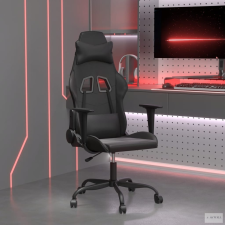 vidaXL Fekete műbőr masszázs gamer-szék forgószék