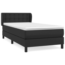 vidaXL Fekete műbőr rugós ágy matraccal 100 x 200 cm ágy és ágykellék