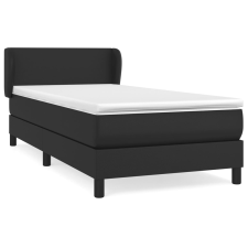 vidaXL fekete műbőr rugós ágy matraccal 100 x 200 cm (3127175) ágy és ágykellék
