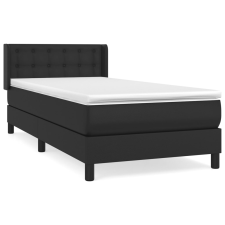 vidaXL fekete műbőr rugós ágy matraccal 100 x 200 cm (3130763) ágy és ágykellék