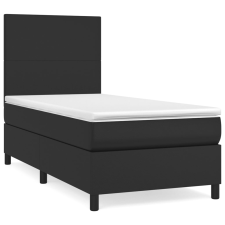 vidaXL fekete műbőr rugós ágy matraccal 100 x 200 cm (3142707) ágy és ágykellék