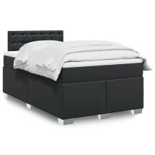 vidaXL fekete műbőr rugós ágy matraccal 120x190 cm ágy és ágykellék