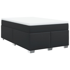 vidaXL fekete műbőr rugós ágy matraccal 120x190 cm (3285201) ágy és ágykellék