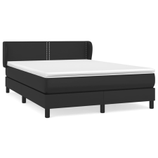 vidaXL fekete műbőr rugós ágy matraccal 140 x 190 cm (3127247) ágy és ágykellék
