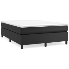 vidaXL fekete műbőr rugós ágy matraccal 140 x 190 cm (3144602) ágy és ágykellék