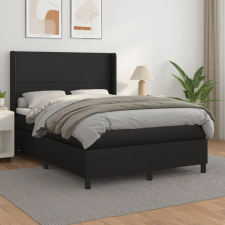 vidaXL fekete műbőr rugós ágy matraccal 140 x 200 cm ágy és ágykellék