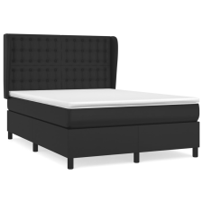 vidaXL fekete műbőr rugós ágy matraccal 140 x 200 cm (3129033) ágy és ágykellék