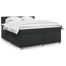 vidaXL fekete műbőr rugós ágy matraccal 180 x 200 cm ágy és ágykellék