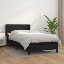 vidaXL fekete műbőr rugós ágy matraccal 90 x 200 cm ágy és ágykellék